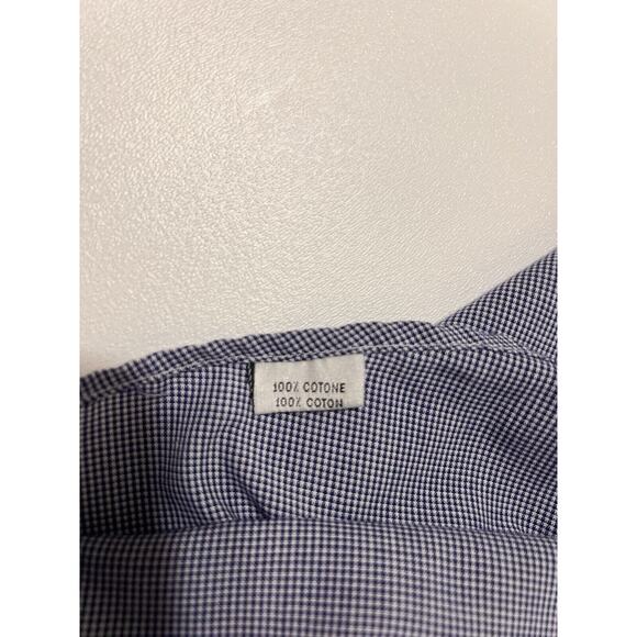 Gianni Verdelli Dress Shirt Men 18/45 Blue Checked Italy Cotton Classic - Picture 5 of 6